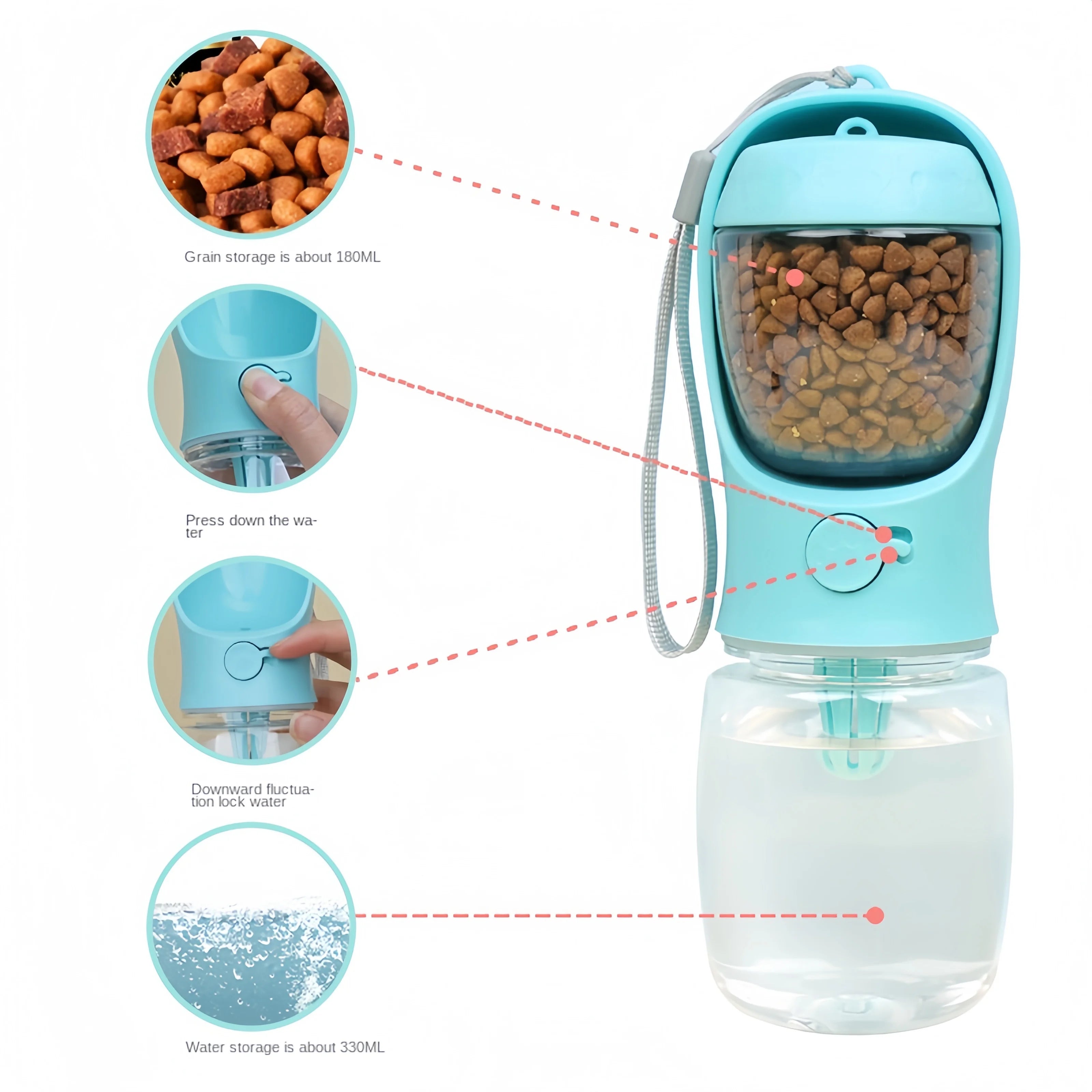 Pawtable Paws Dog Hydration & Snack Bottle